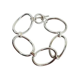 Chunky Silver Link Bracelet 7"